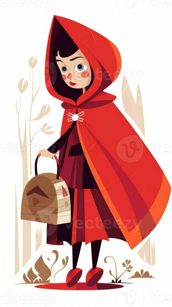 pequeño rojo montando capucha cuento de hadas personaje dibujos animados ilustración fantasía linda dibujo libro Arte foto