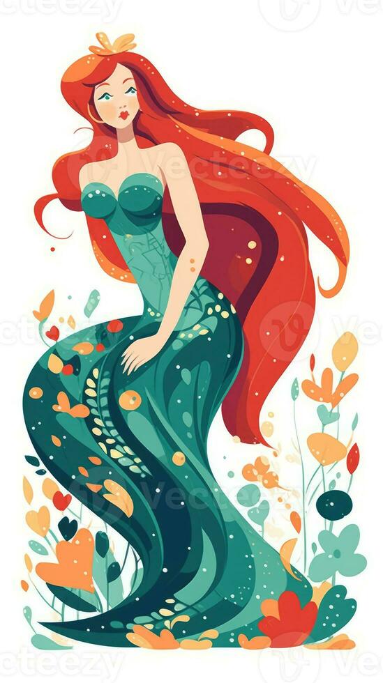 mermaid fairytale character cartoon illustration fantasy cute drawing book art poster graphic photo