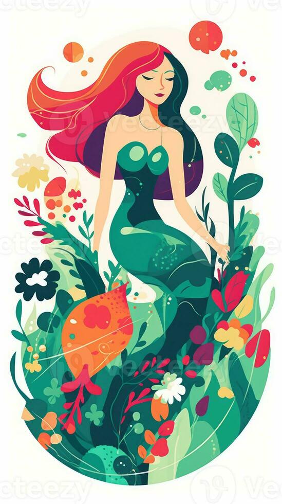 mermaid fairytale character cartoon illustration fantasy cute drawing book art poster graphic photo