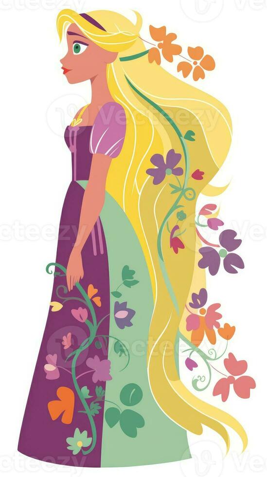 rapunzel fairytale character cartoon illustration fantasy cute drawing book art poster graphic photo