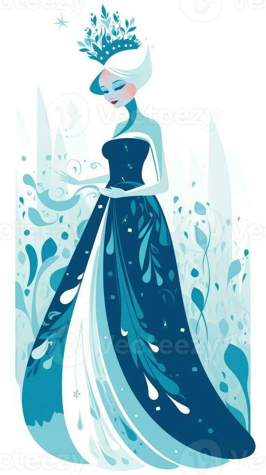 snow queen fairy tale character cartoon illustration fantasy cute drawing book poster graphic photo