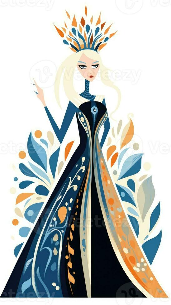 snow queen fairy tale character cartoon illustration fantasy cute drawing book poster graphic photo