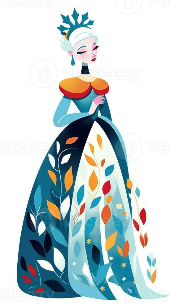 snow queen fairy tale character cartoon illustration fantasy cute drawing book poster graphic photo