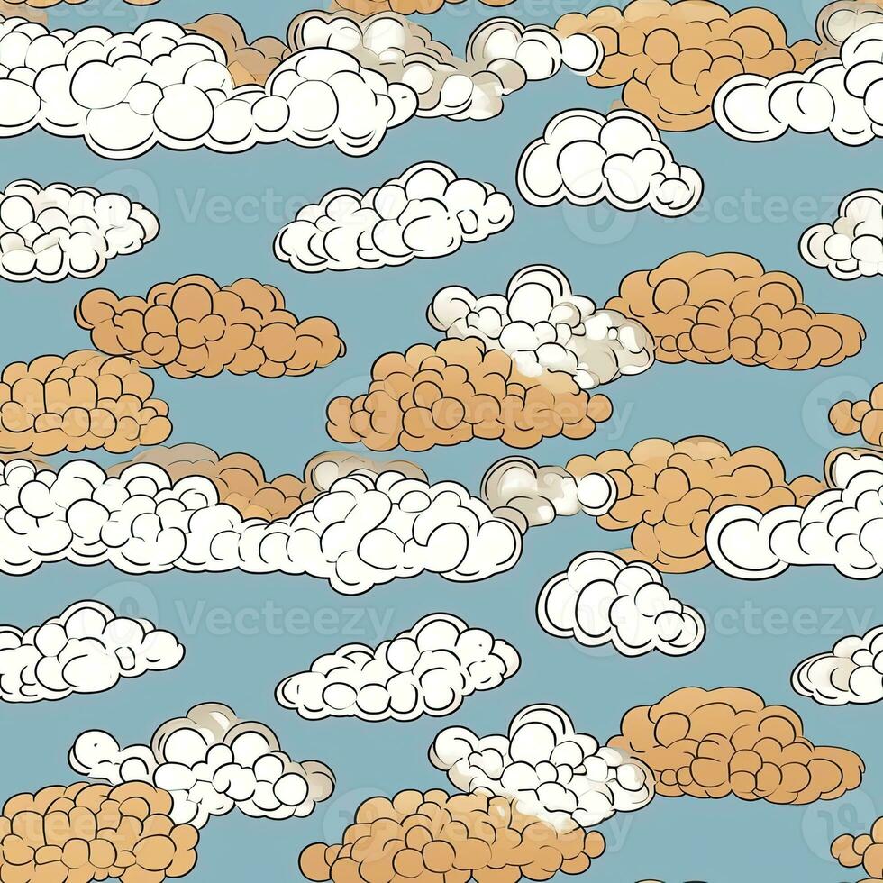 clouds pastel seamless background scrapbook flannel textile print illustration postcard pattern photo