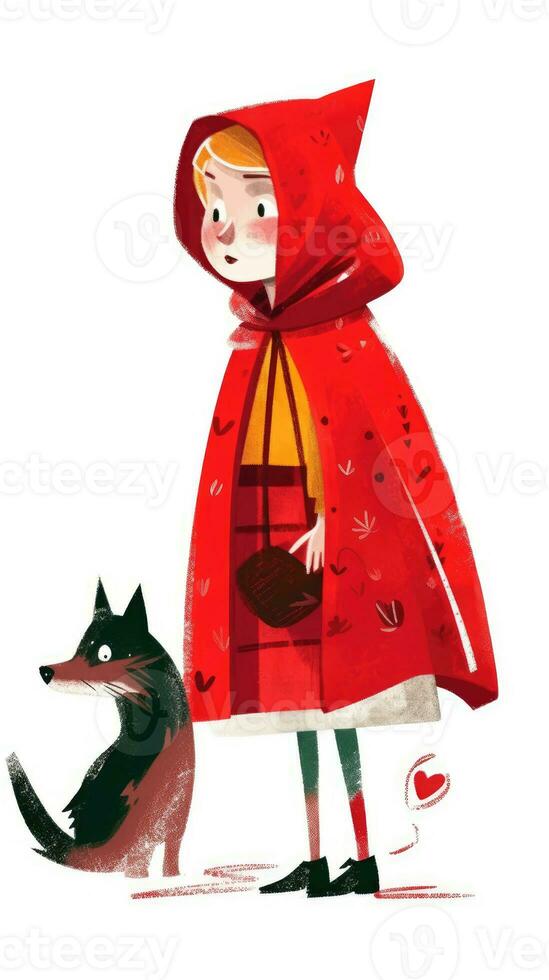 little red riding hood fairytale character cartoon illustration fantasy cute drawing book art photo