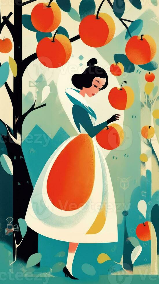 snow white fairytale character cartoon illustration fantasy cute drawing book art poster graphic photo