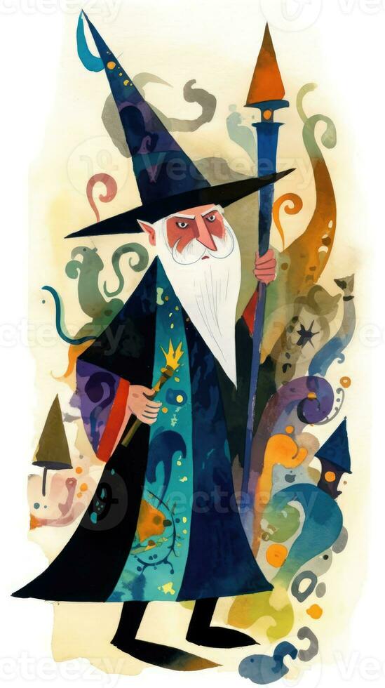 wizard old beard fairytale character cartoon illustration fantasy cute drawing book art graphic photo