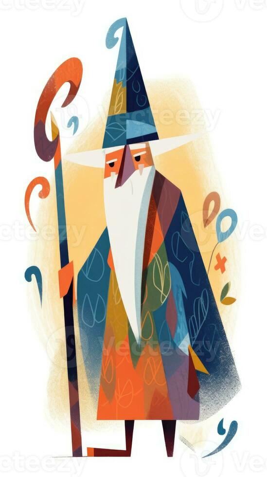 wizard old beard fairytale character cartoon illustration fantasy cute drawing book art graphic photo