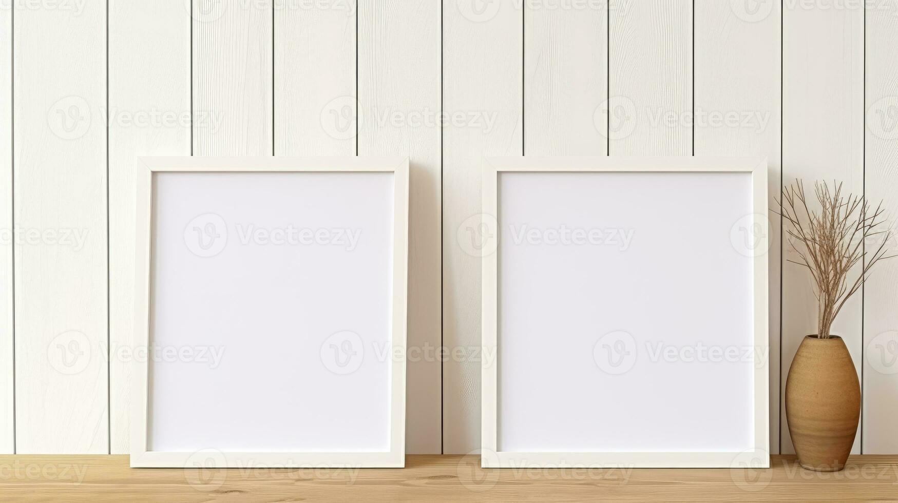 two Blank empty frame poster mockup portfolio living room presentation furniture living room photo