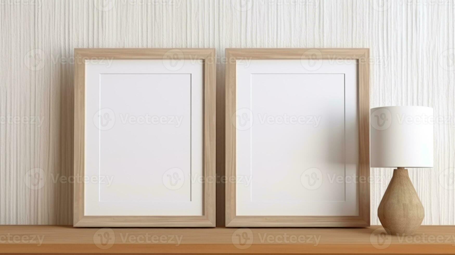two Blank empty frame poster mockup portfolio living room presentation furniture living room photo