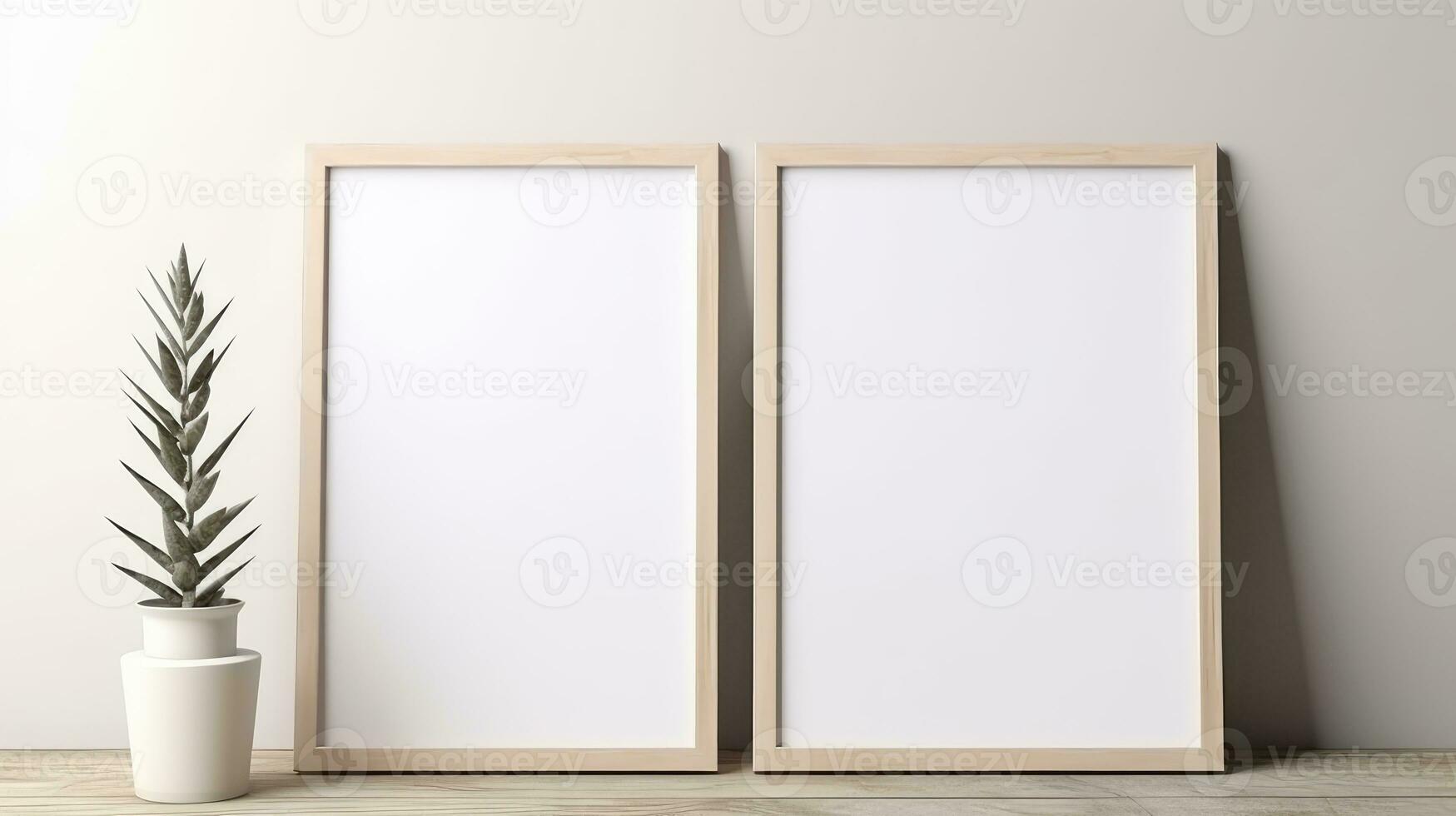 two Blank empty frame poster mockup portfolio living room presentation furniture living room photo