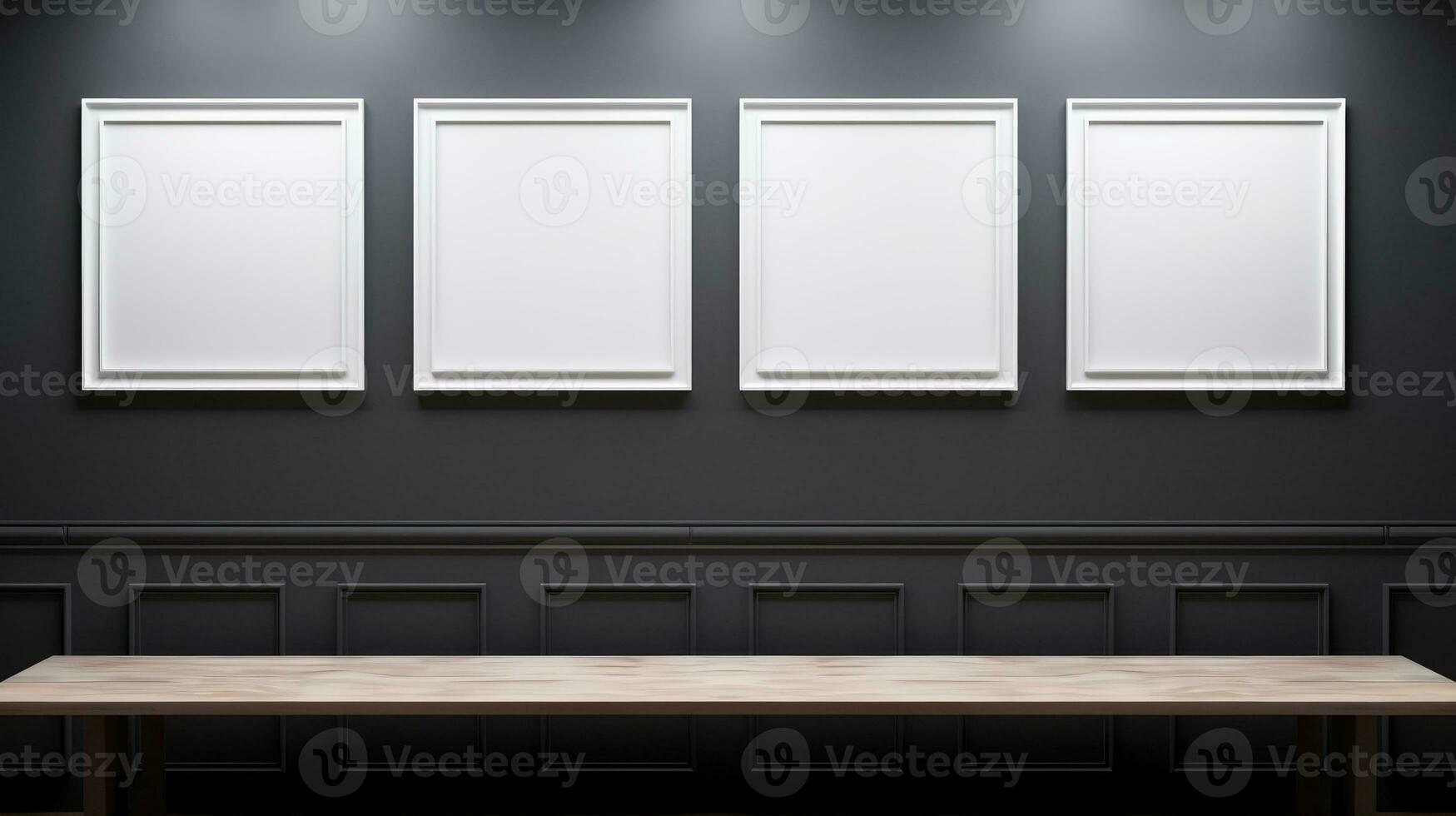 four Blank empty frame poster mockup portfolio living room presentation furniture living room photo