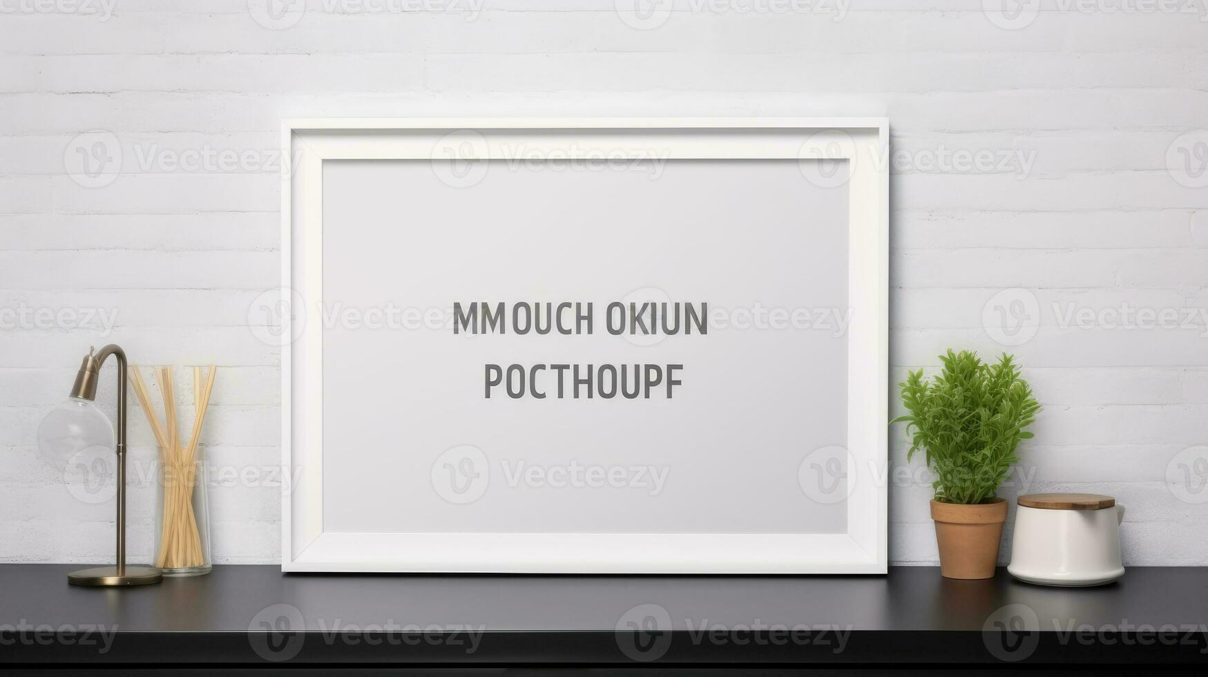 Blank empty frame poster mockup portfolio living room presentation furniture living room white photo