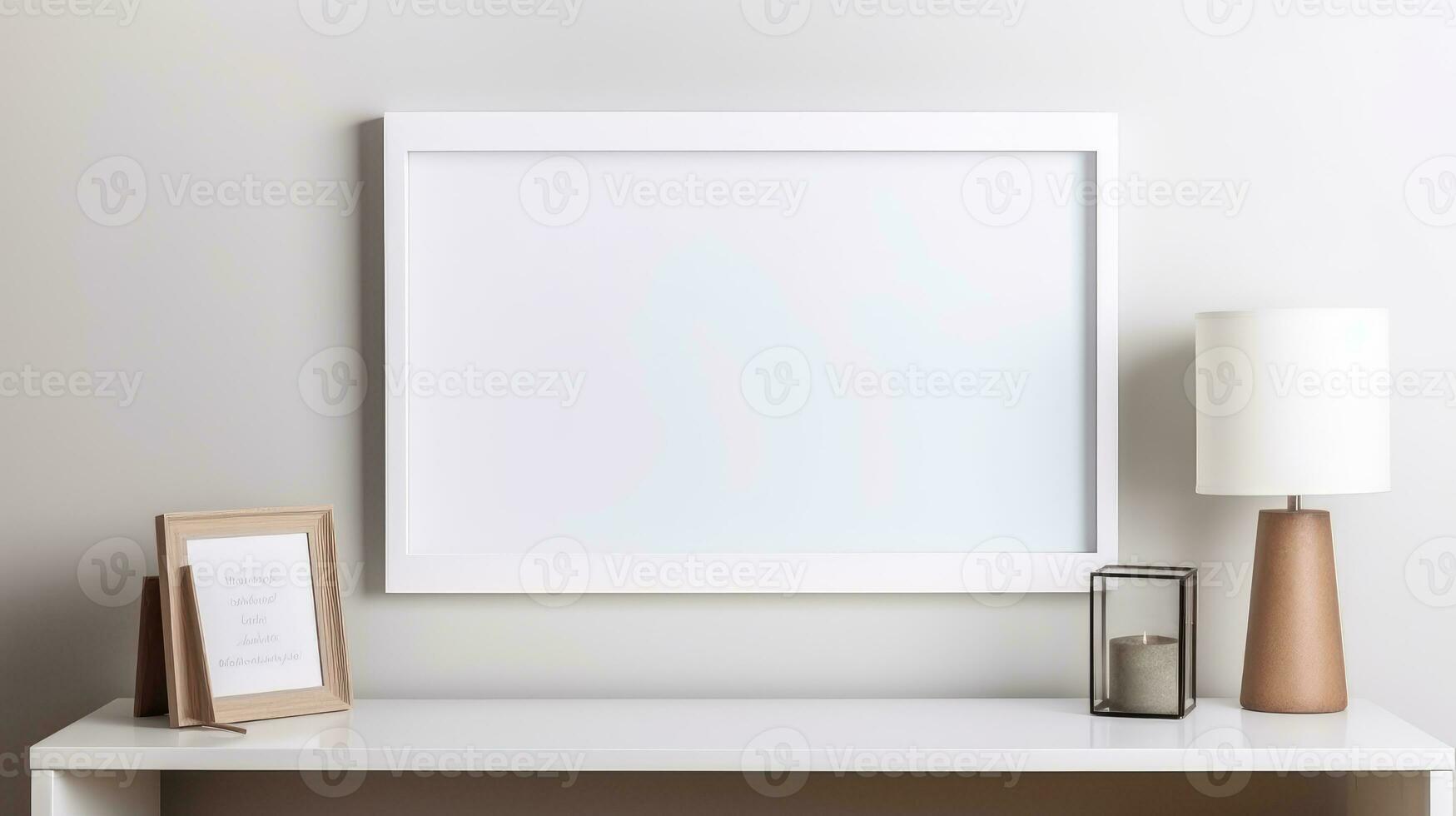 blanco vacío marco póster Bosquejo portafolio vivo habitación presentación mueble vivo habitación blanco foto