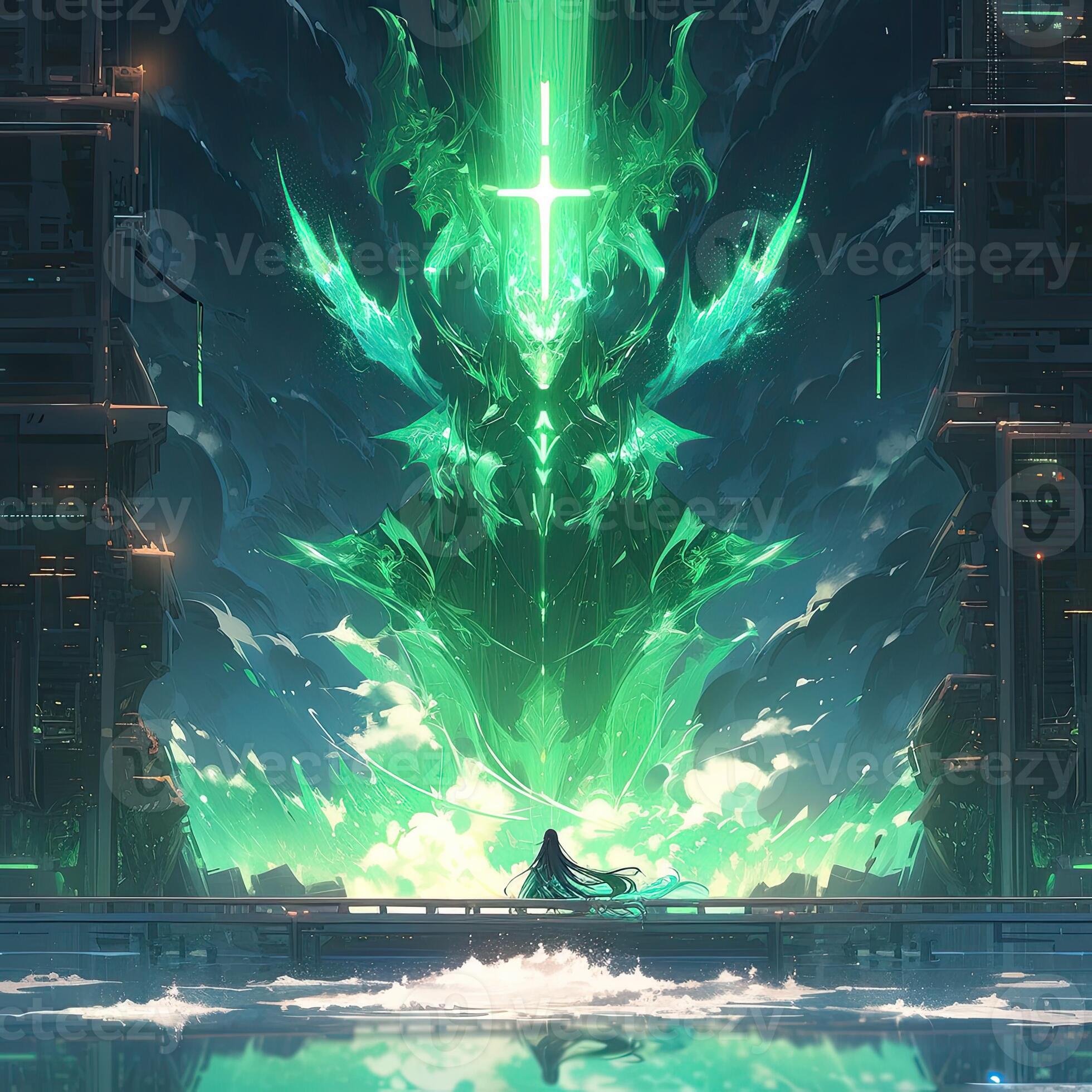 portal gate landscape anime futuristic illustration mystical fantasy art  glowing digital 30036095 Stock Photo at Vecteezy