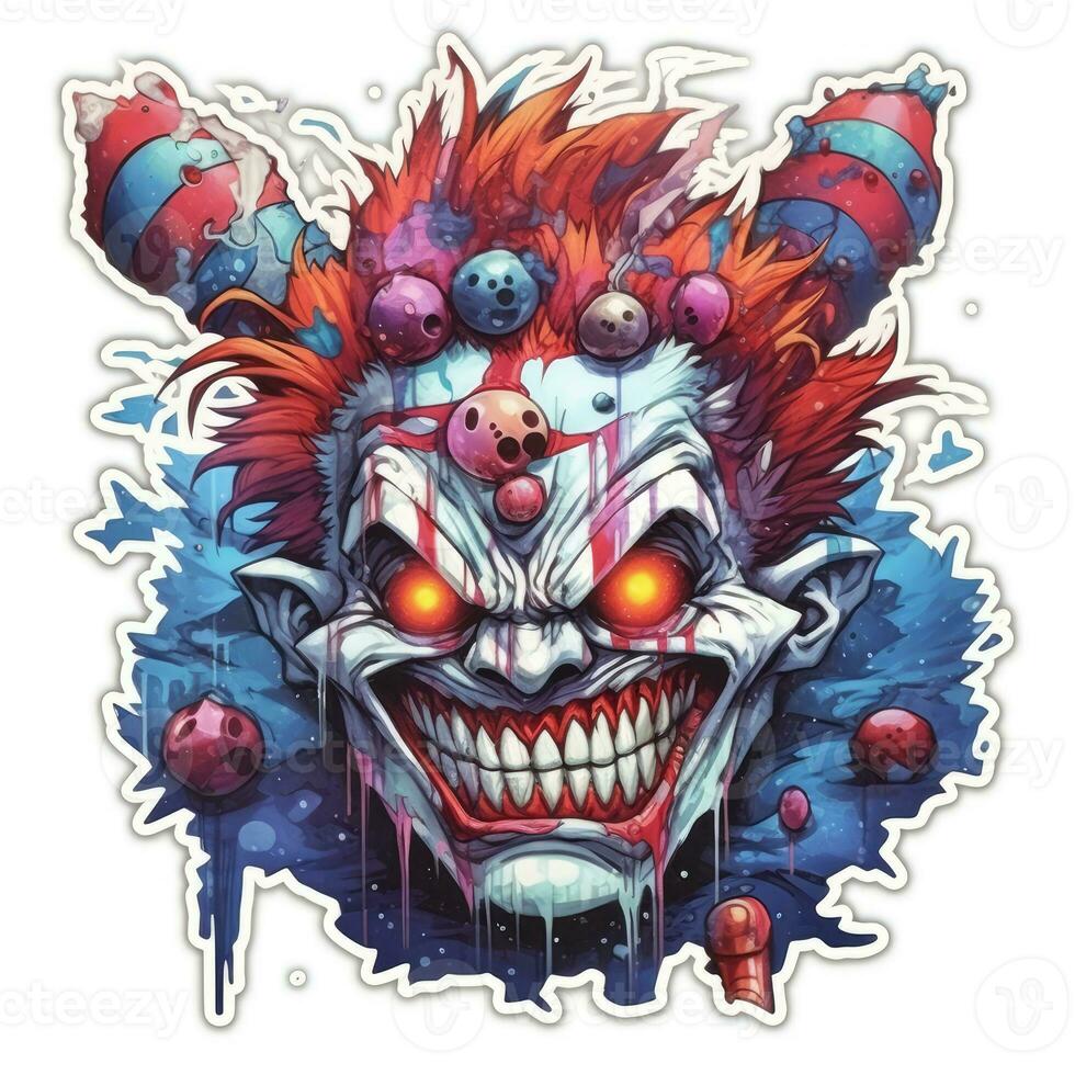Premium AI Image  chicken gun tattoo sticker illustration Halloween scary  creepy horror crazy devil