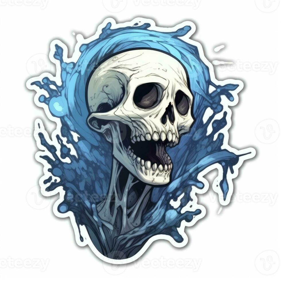 spirit ghost death tattoo sticker illustration Halloween scary creepy horror crazy devil photo