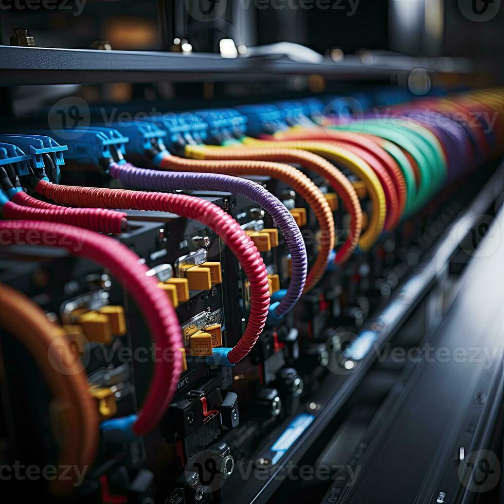 internet cable hub router Factory workspace machine robot production mechanic conveyor photo