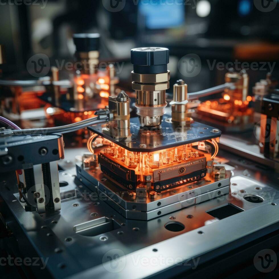 microelectronics chip Factory workspace machine robot production mechanic conveyor photo