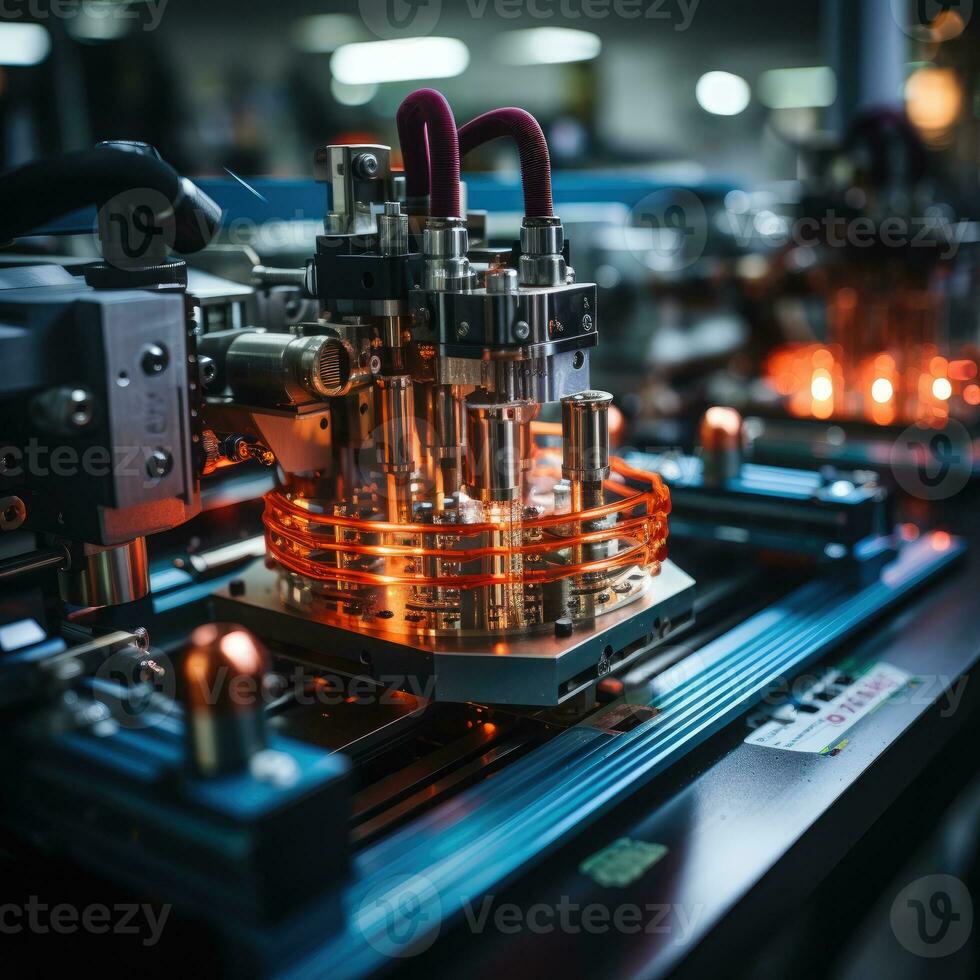 microelectronics chip Factory workspace machine robot production mechanic conveyor photo