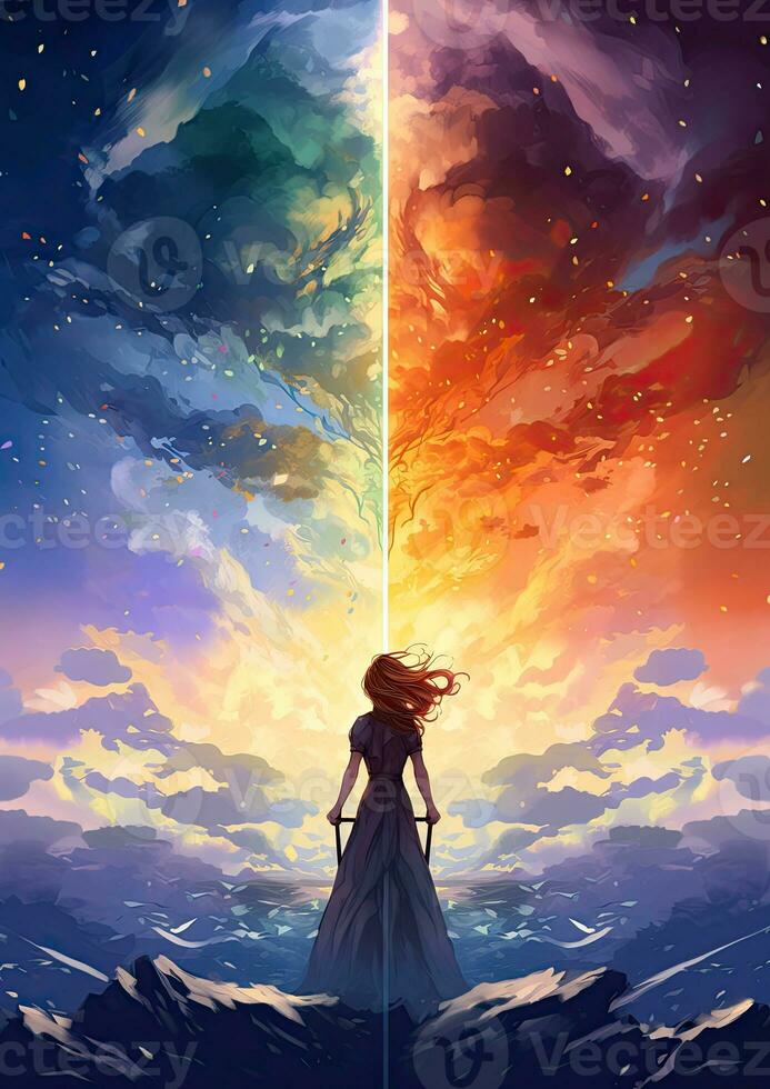 light moon guiding star fantasy mystery tarot illustration art tattoo poster photo