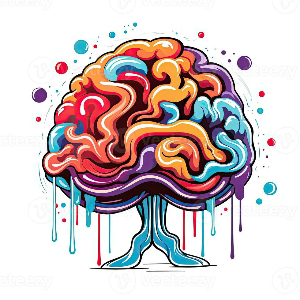 knowledge brain playful illustration sketch collage expressive artwork clipart painting photo