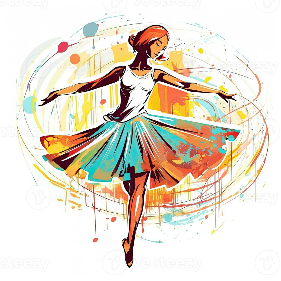 ballet dance woman illustration sketch collage expressive artwork clipart painting photo