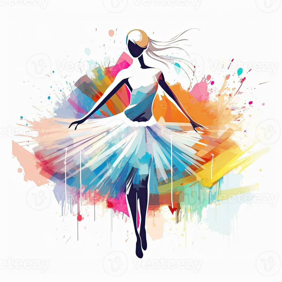 ballet dance woman illustration sketch collage expressive artwork clipart painting photo