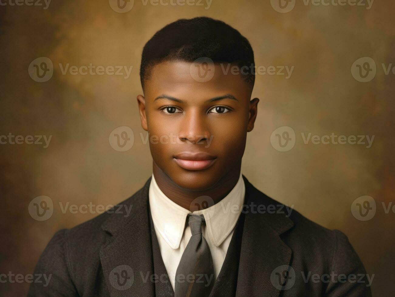 African american man from the early 1900s colored old photo AI Generative