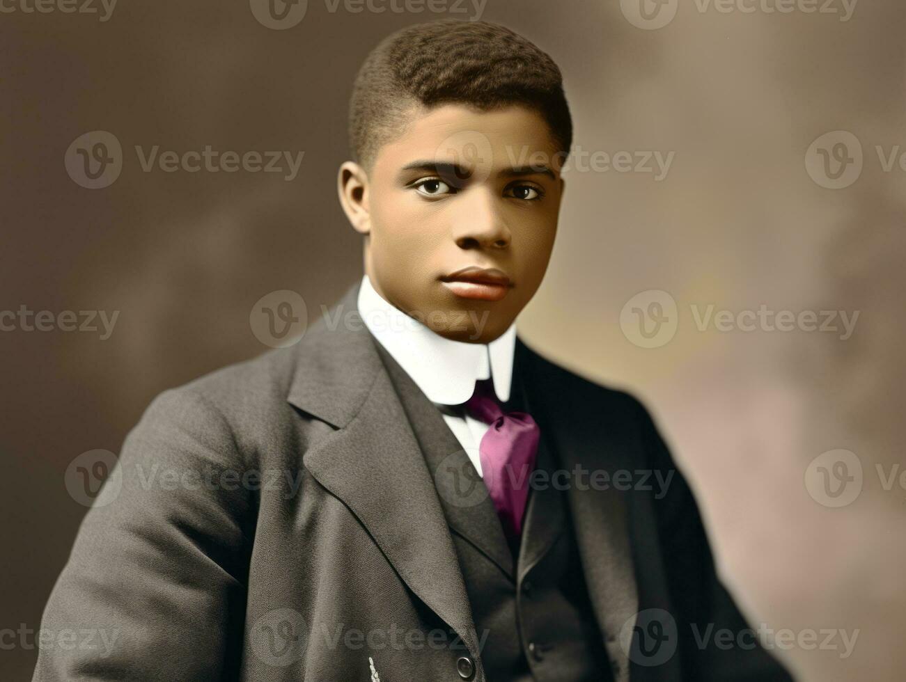African american man from the early 1900s colored old photo AI Generative