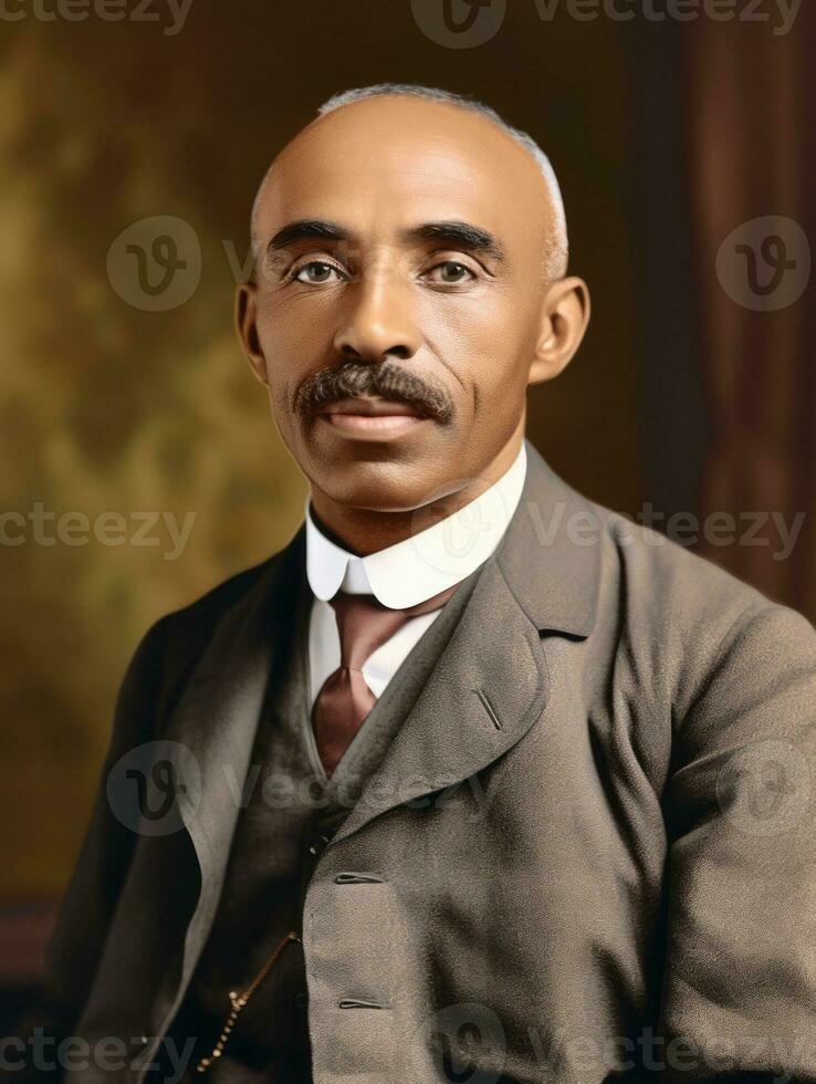 African american man from the early 1900s colored old photo AI Generative