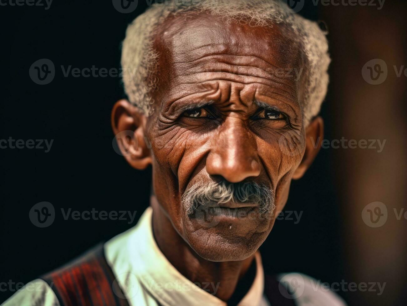 African american man from the early 1900s colored old photo AI Generative