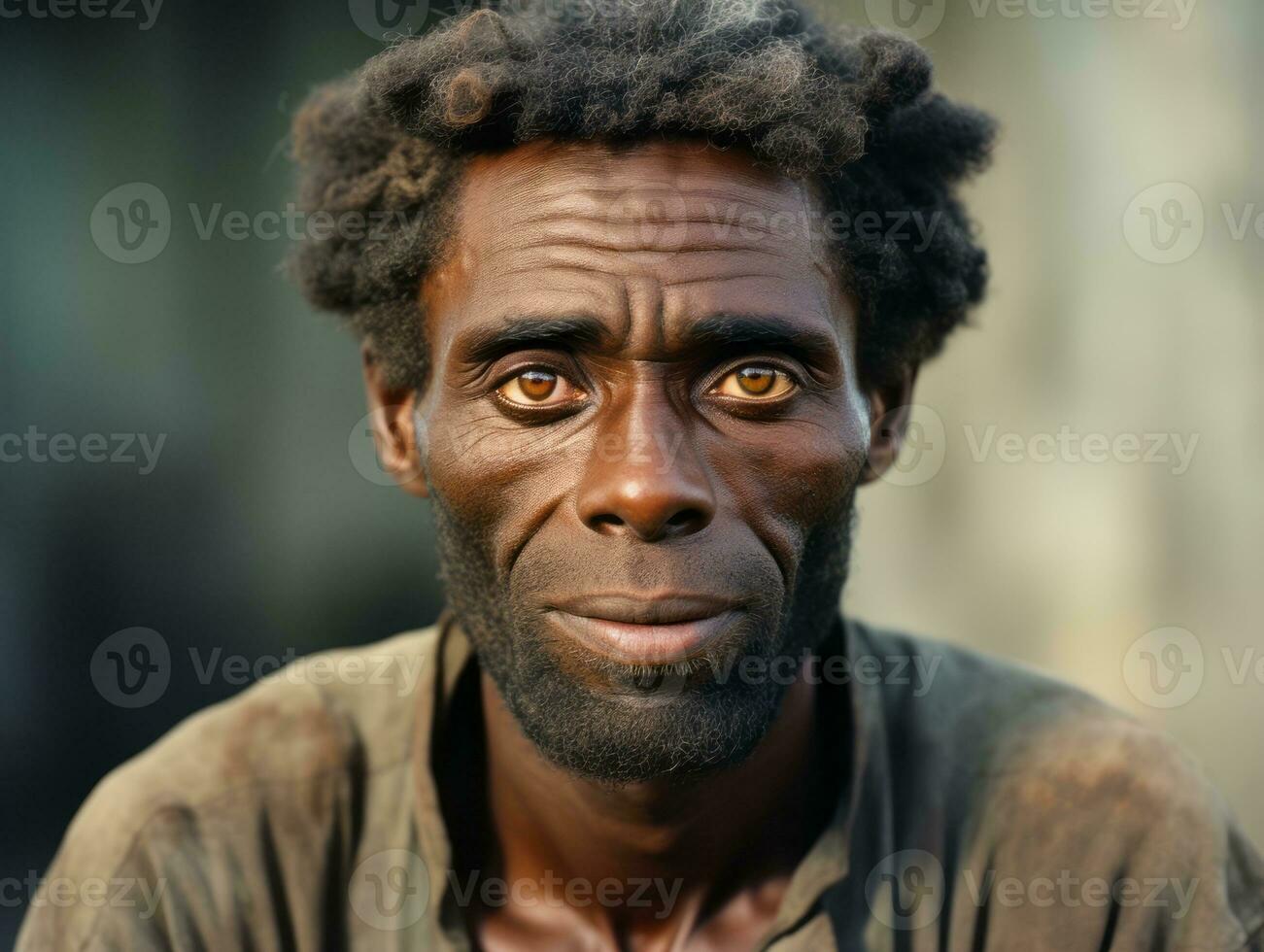 African american man from the early 1900s colored old photo AI Generative