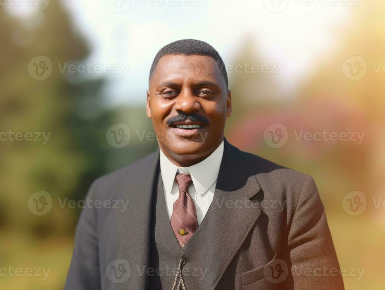 African american man from the early 1900s colored old photo AI Generative