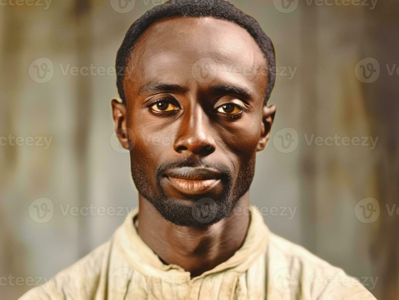 African american man from the early 1900s colored old photo AI Generative