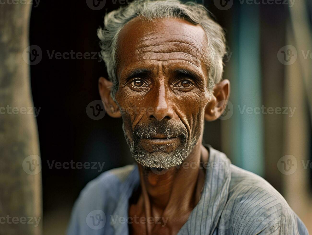 Brazilian man from the early 1900s colored old photo AI Generative