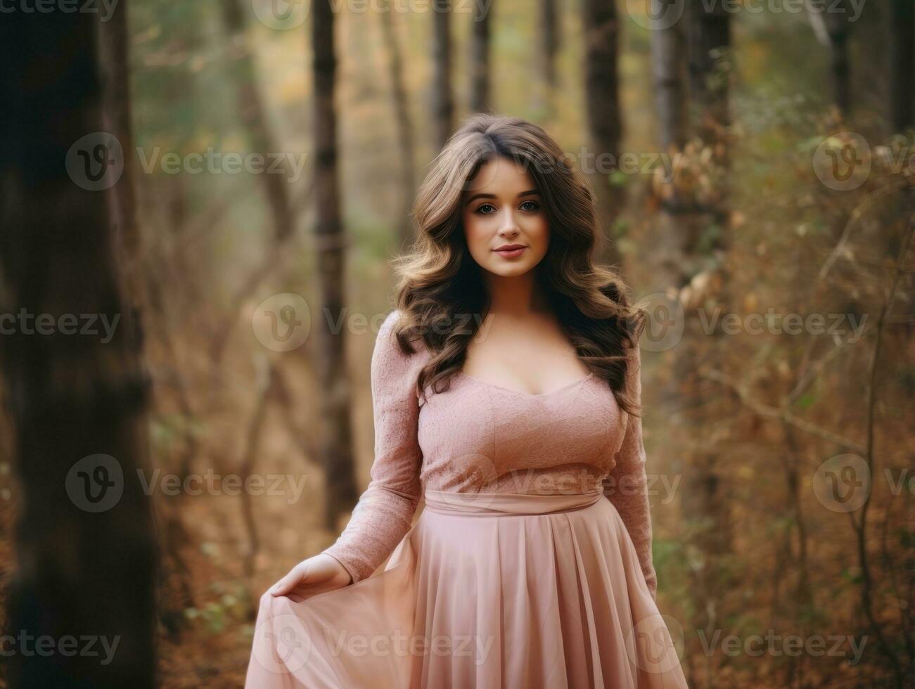 Confident plus size woman rocking her journey AI Generative photo