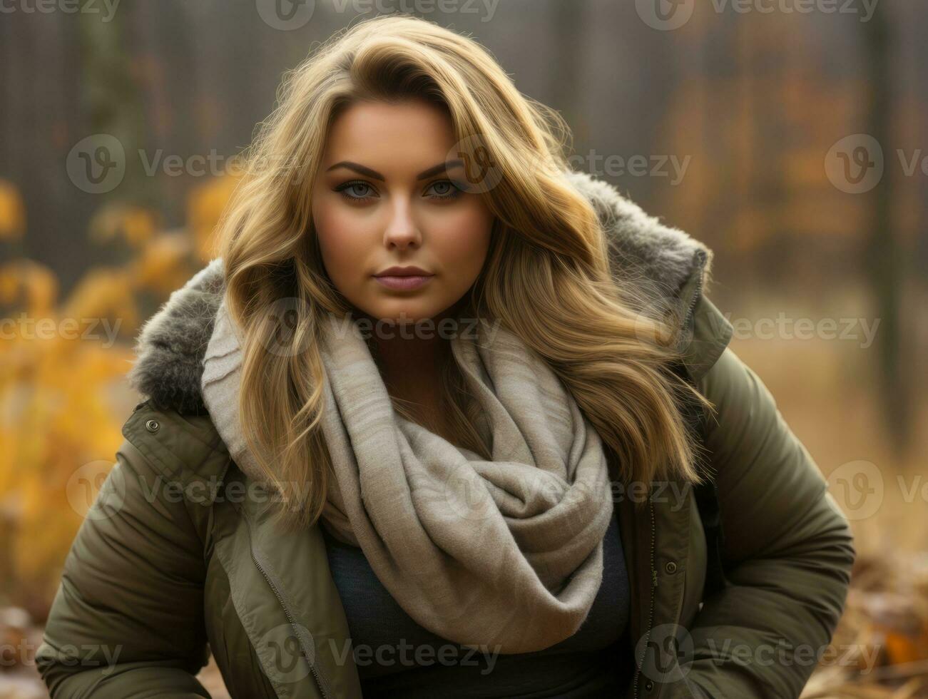 Confident plus size woman rocking her journey AI Generative photo