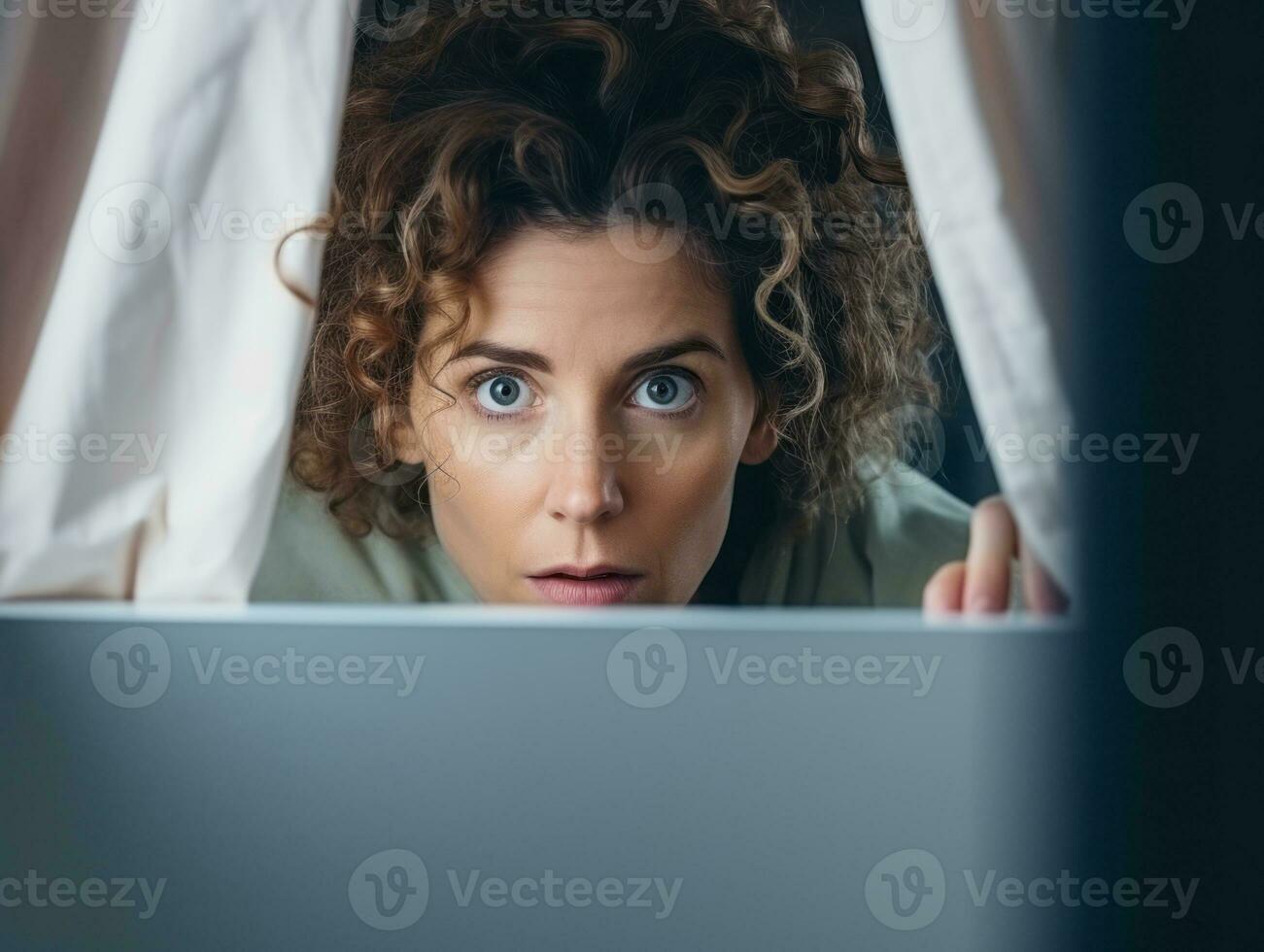 Female doctor carefully examines a patient in her office AI Generative photo