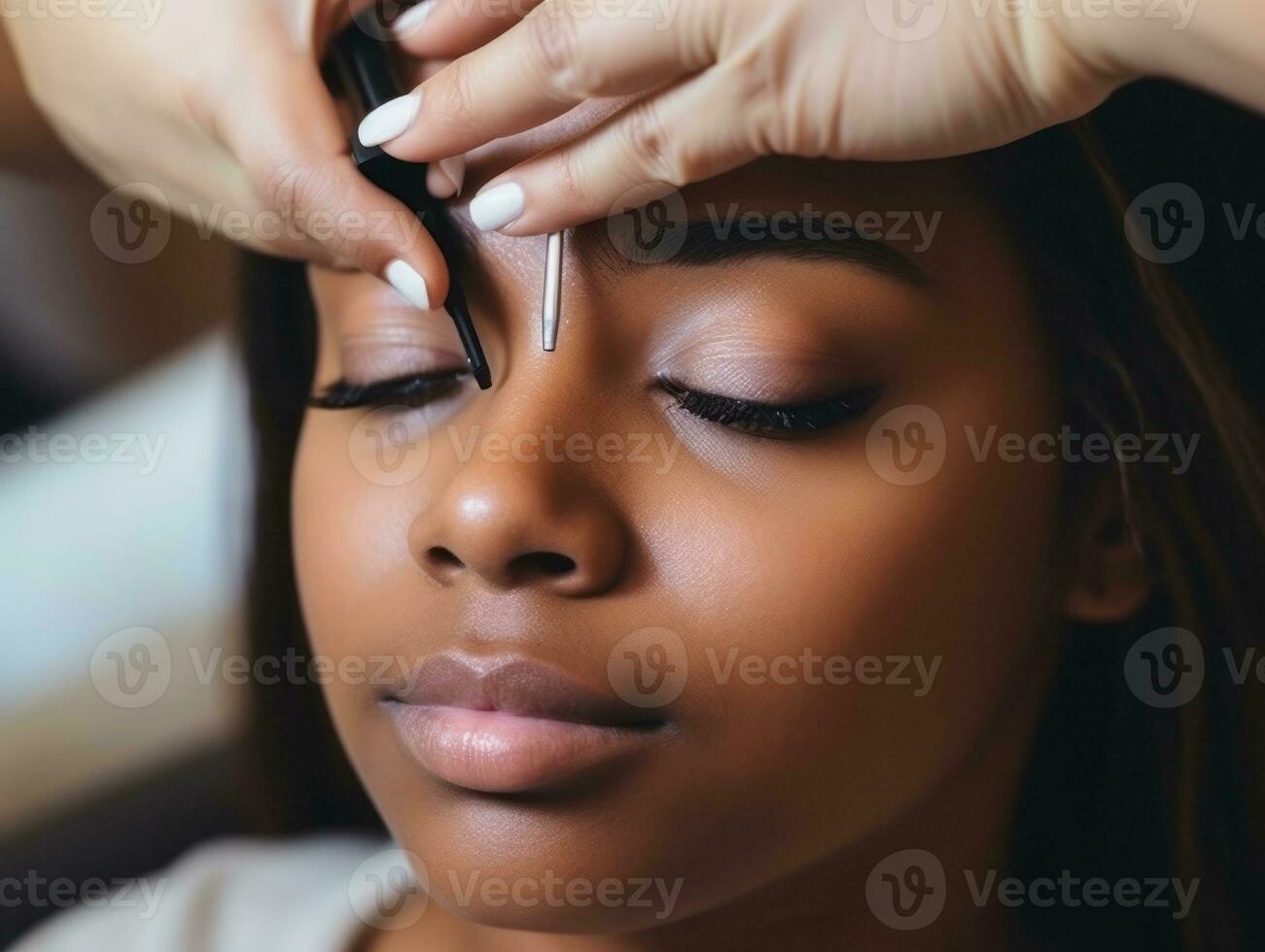 Female doctor carefully examines a patient in her office AI Generative photo