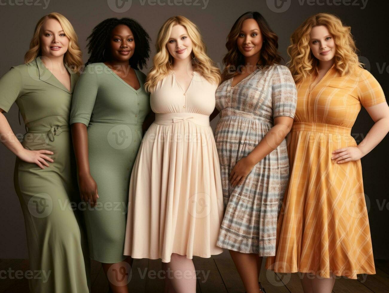 celebrando el belleza de diverso cuerpo formas y tamaños ai generativo foto