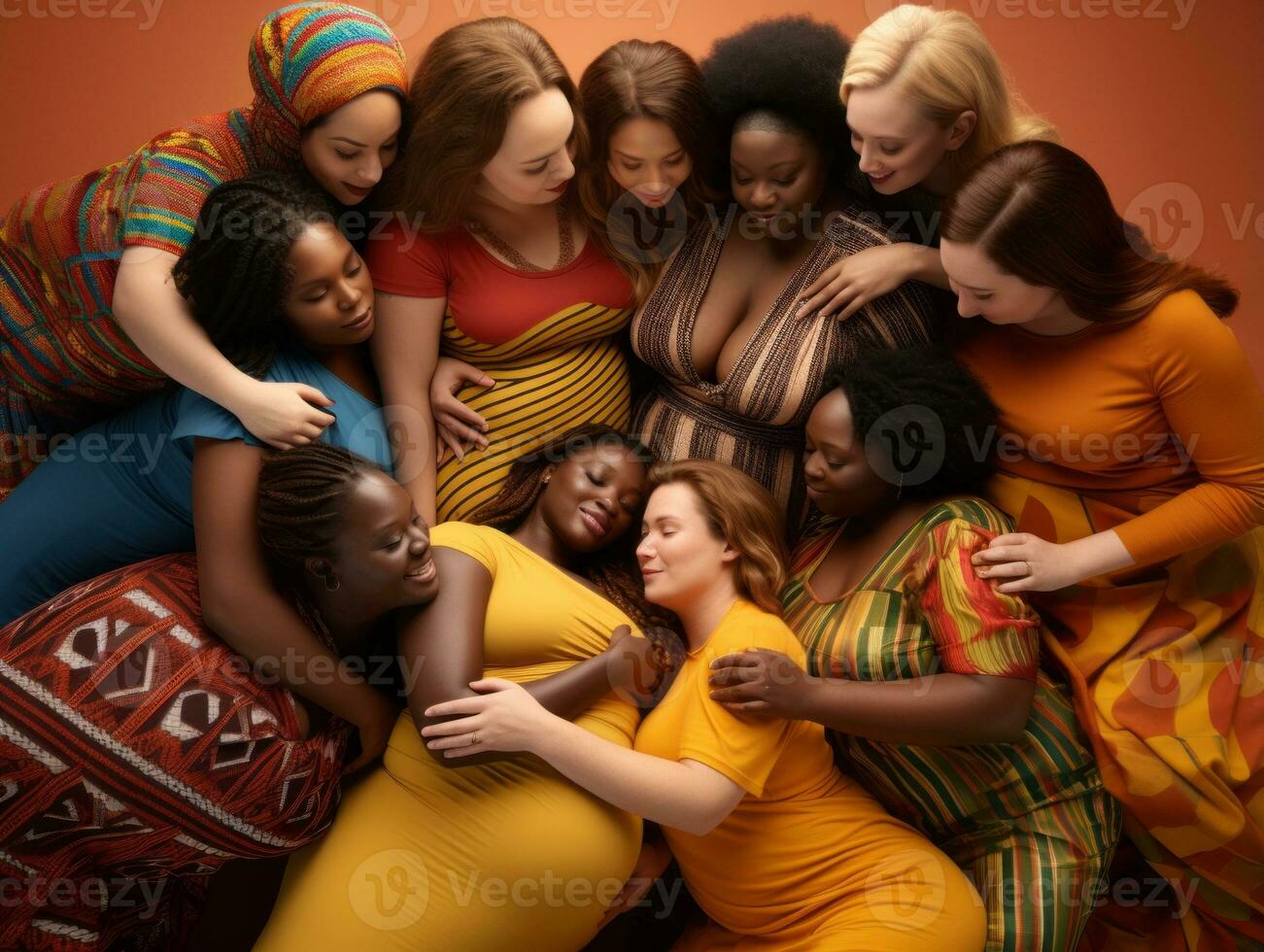 Celebrating the beauty of diverse body shapes and sizes AI Generative photo