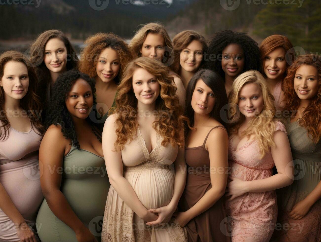 Celebrating the beauty of diverse body shapes and sizes AI Generative photo