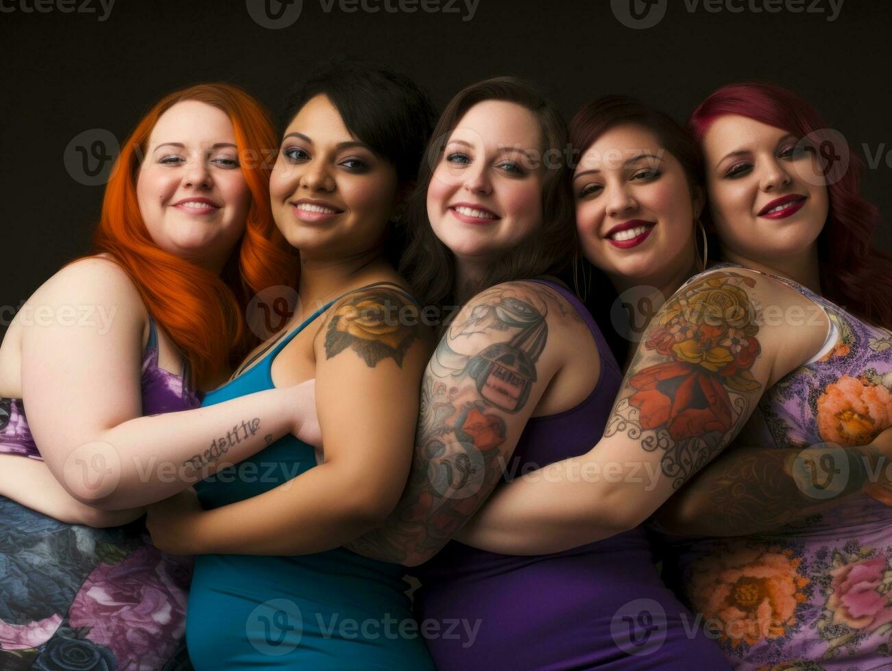 Celebrating the beauty of diverse body shapes and sizes AI Generative photo