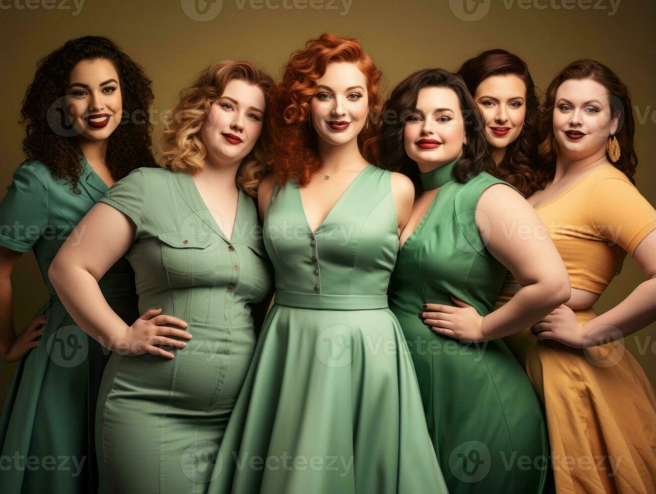 celebrando el belleza de diverso cuerpo formas y tamaños ai generativo foto