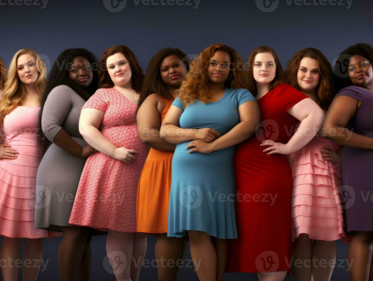 Celebrating the beauty of diverse body shapes and sizes AI Generative photo