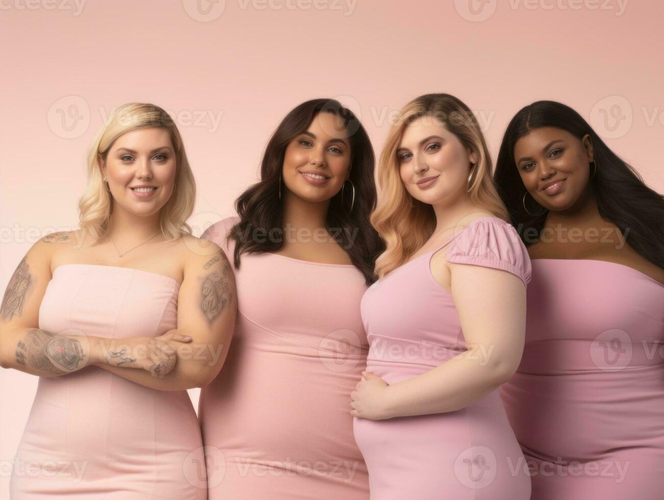 Celebrating the beauty of diverse body shapes and sizes AI Generative photo