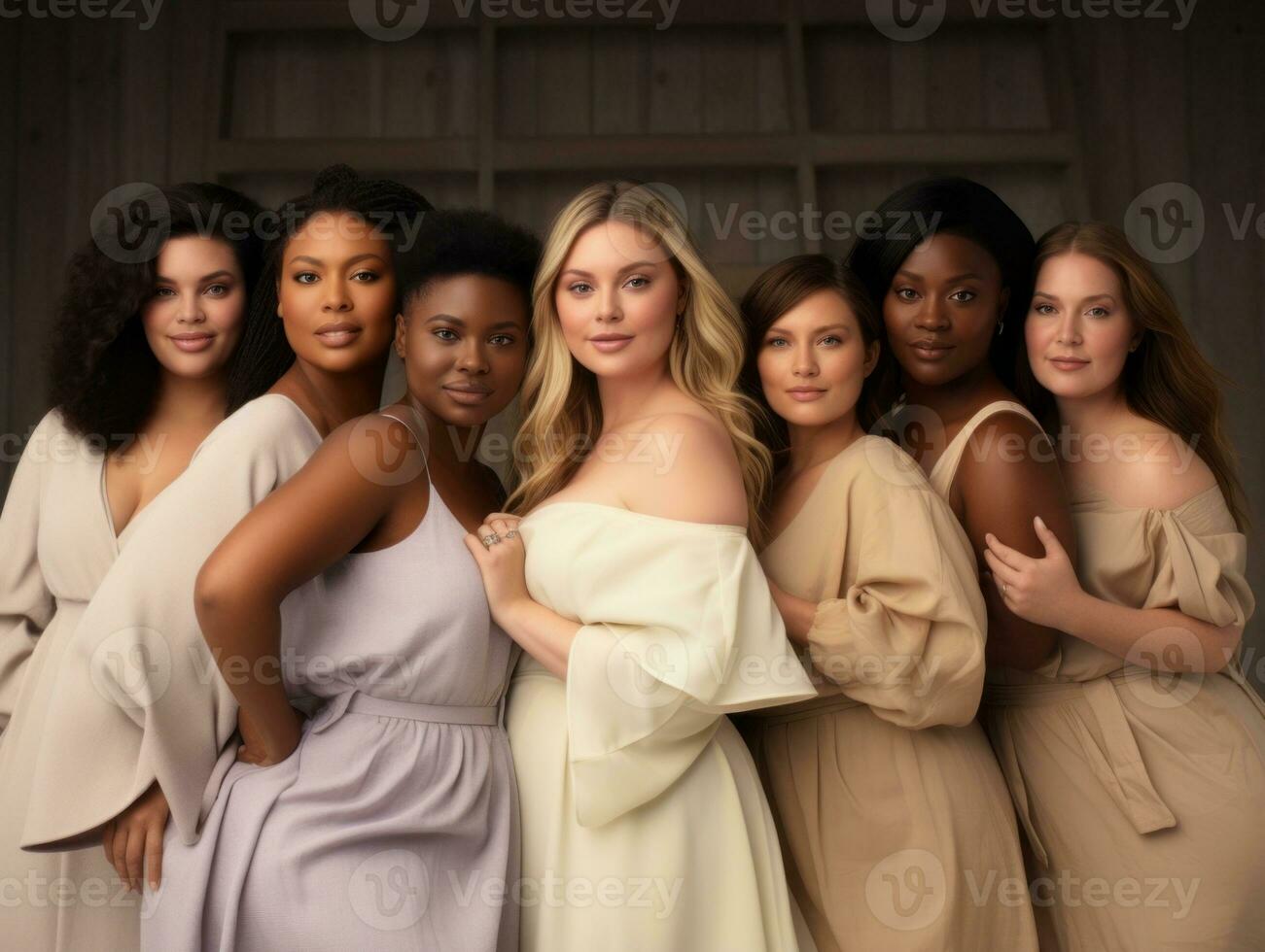 Celebrating the beauty of diverse body shapes and sizes AI Generative photo
