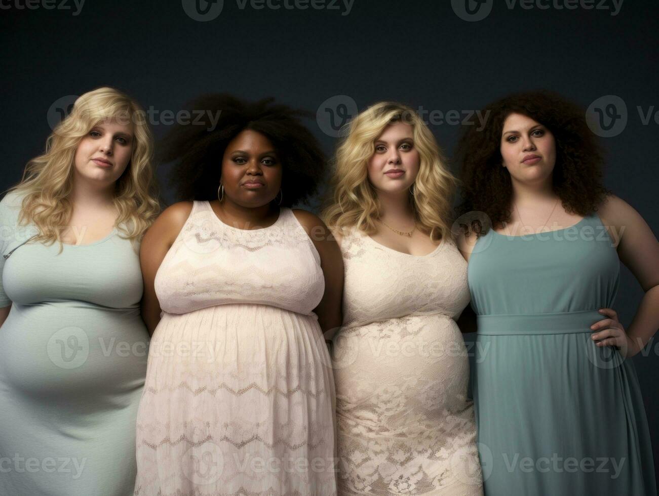 Celebrating the beauty of diverse body shapes and sizes AI Generative photo