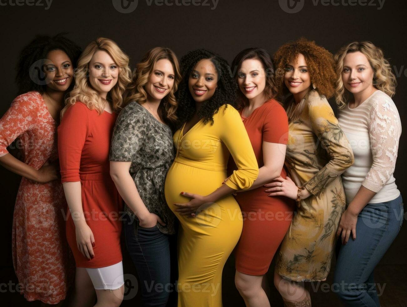 celebrando el belleza de diverso cuerpo formas y tamaños ai generativo foto